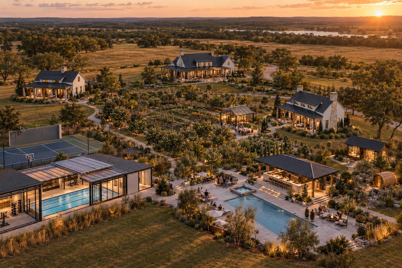 Aerial render of the compound on plat K-6645